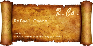 Rafael Csaba névjegykártya